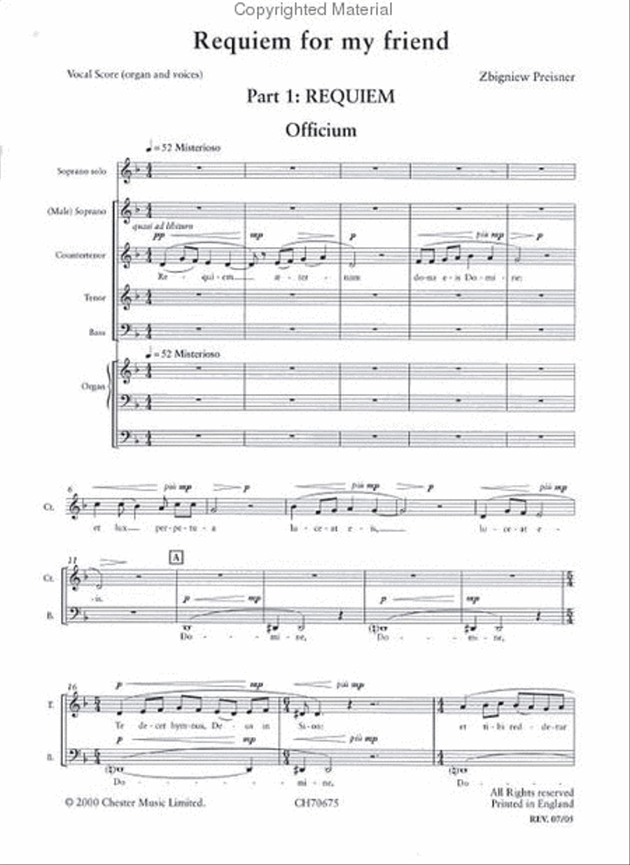 Requiem for My Friend 4-Part scores gallery preview page 2