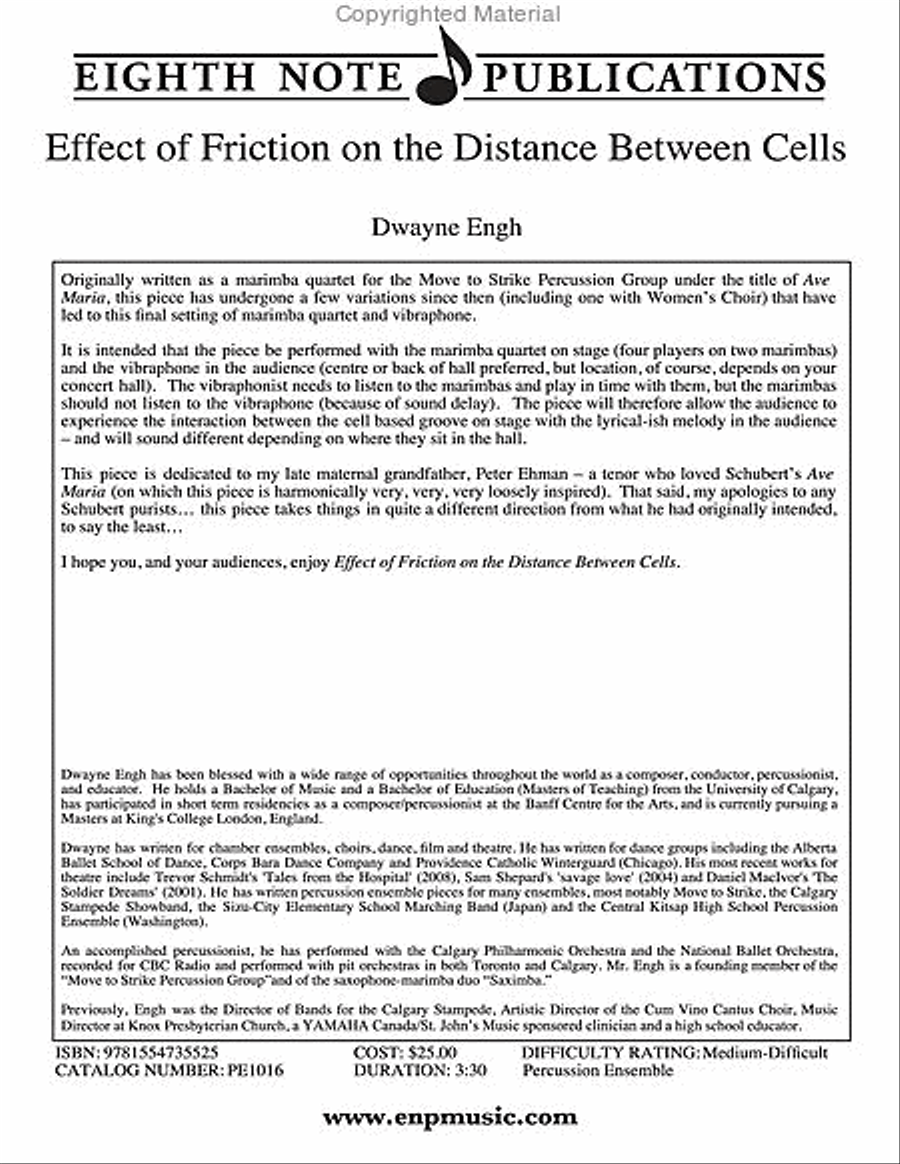 Effect of Friction on the Distance Between Cells Percussion Ensemble scores gallery preview page 2
