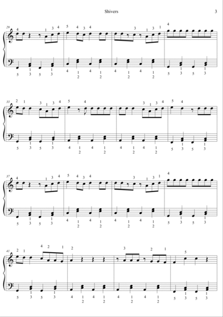 Shivers Easy Piano scores gallery preview page 3