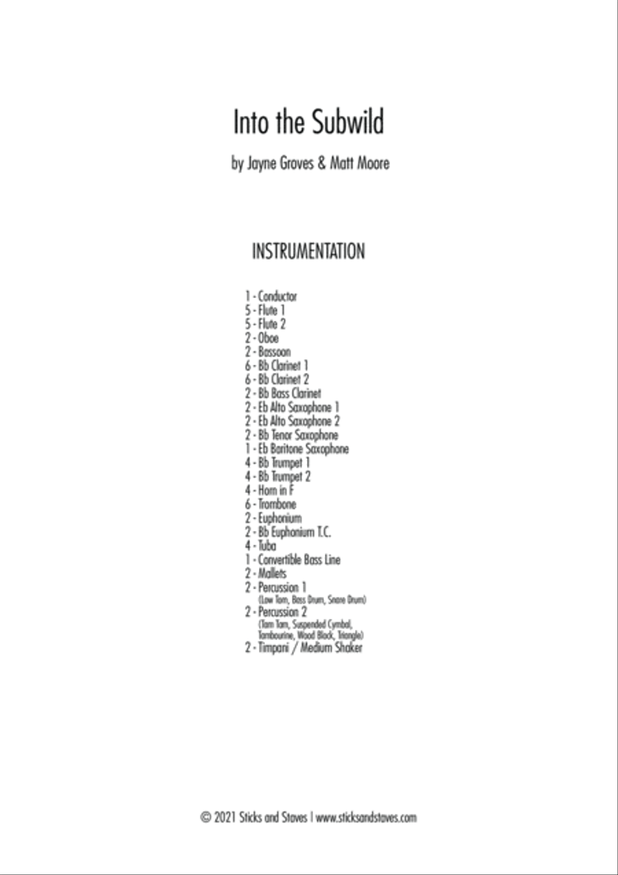 Into the Subwild Concert Band scores gallery preview page 2