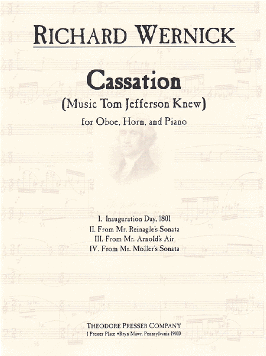 Cassation (Music Tom Jefferson Knew) Chamber Music scores gallery preview page 1