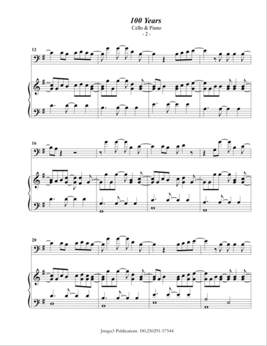 100 Years Piano scores gallery preview page 2