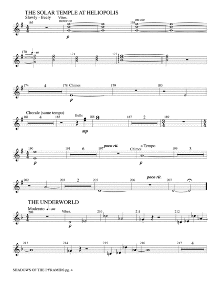 Shadows of the Pyramids: Mallets Concert Band scores gallery preview page 4