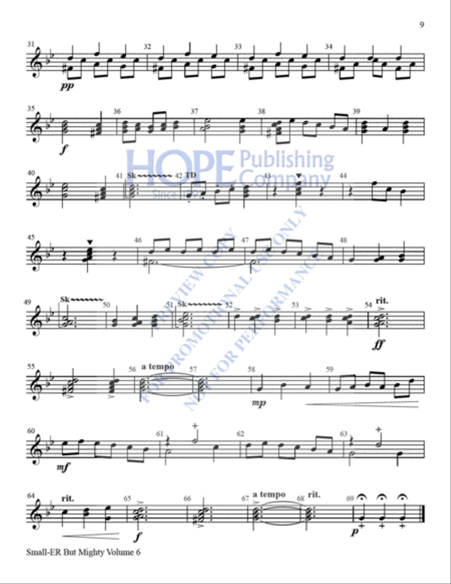 Small-ER But Mighty, Vol. 6, Settings for 8 Bells with Piano for Christmas Handbell Choir scores gallery preview page 10