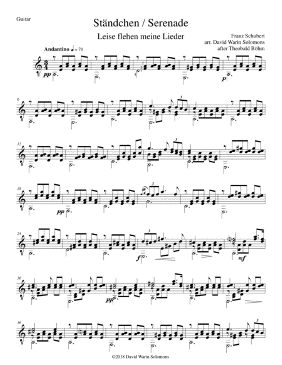 Ständchen (Serenade) (after Theobald Böhm) for bassoon and guitar Bassoon scores gallery preview page 6