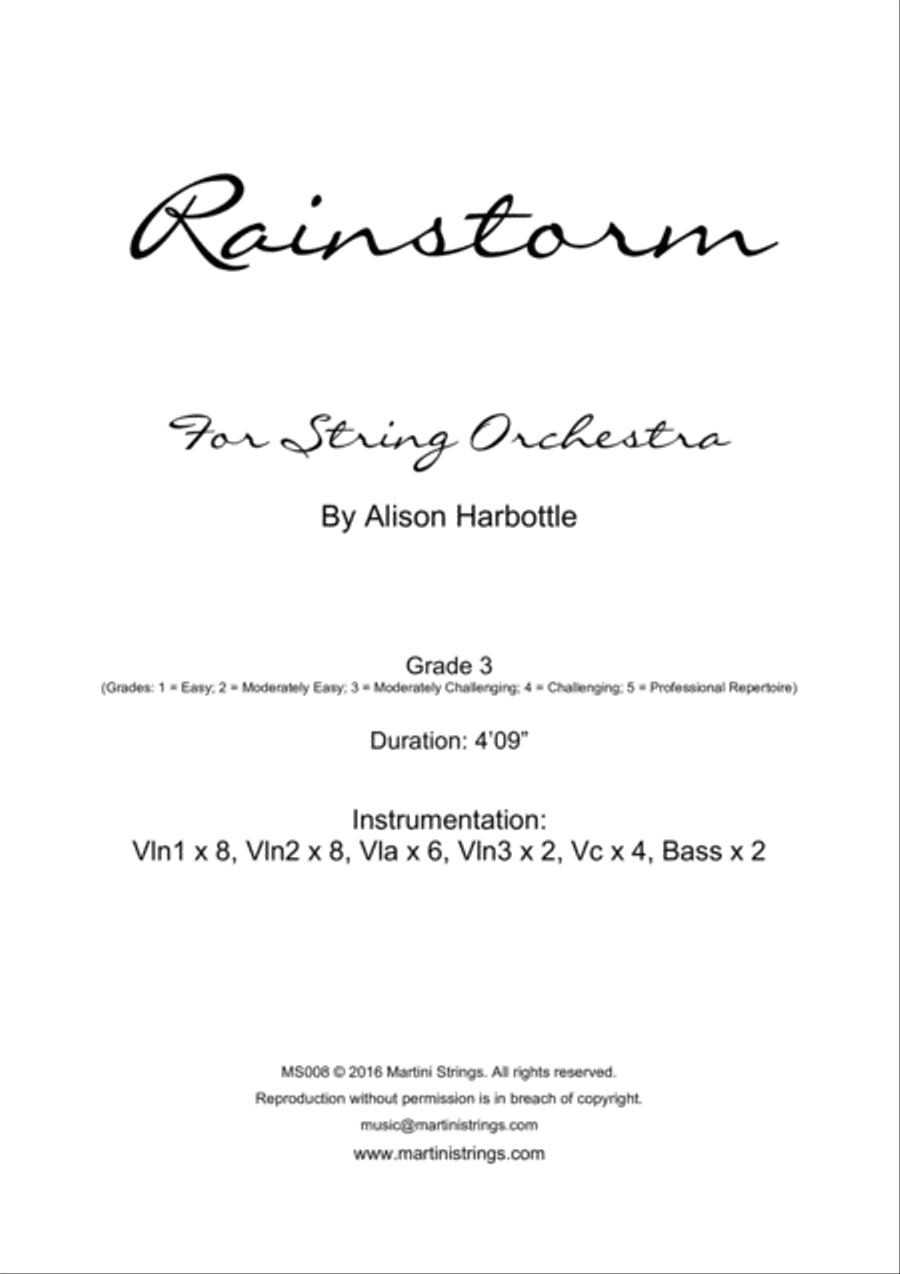 Rainstorm, for String Orchestra String Orchestra scores gallery preview page 1
