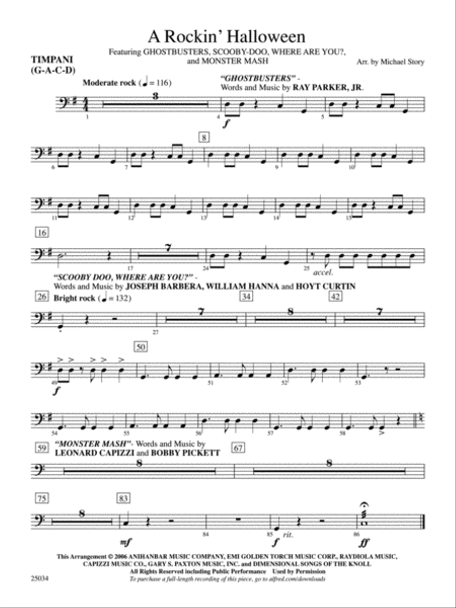 A Rockin' Halloween: Timpani Full Orchestra scores gallery preview page 1