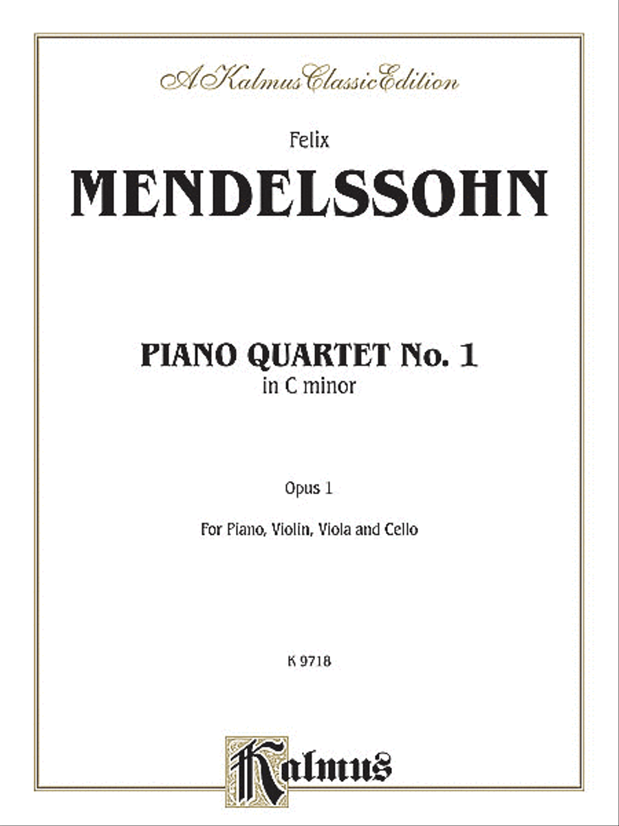 Book cover for Piano Quartet, Op. 1