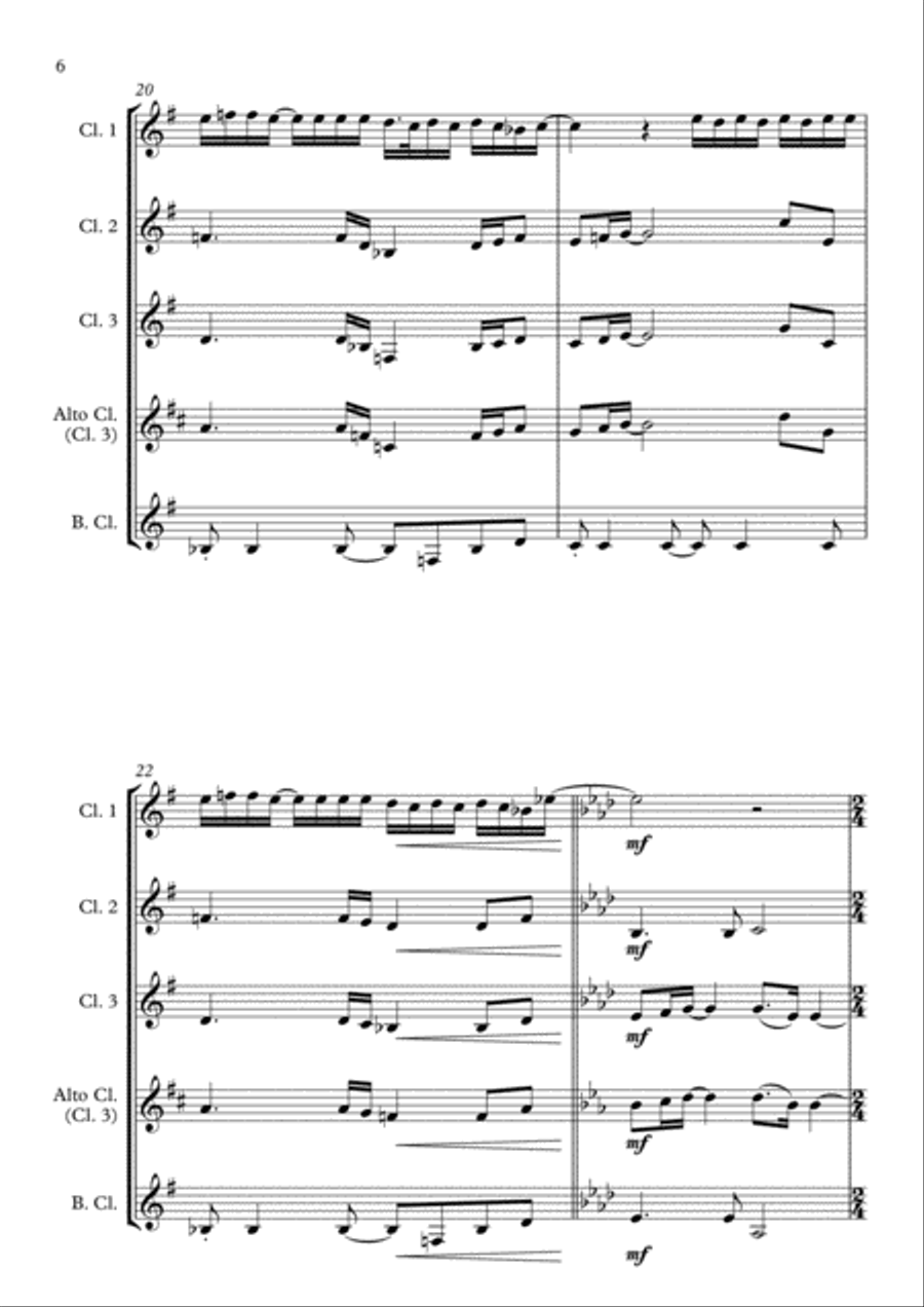 Total Eclipse Of The Heart Clarinet Quartet scores gallery preview page 6