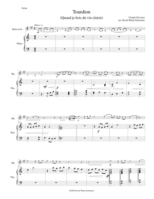Variations on Tourdion (after Claude Gervaise) for tenor horn (horn in E flat) and piano