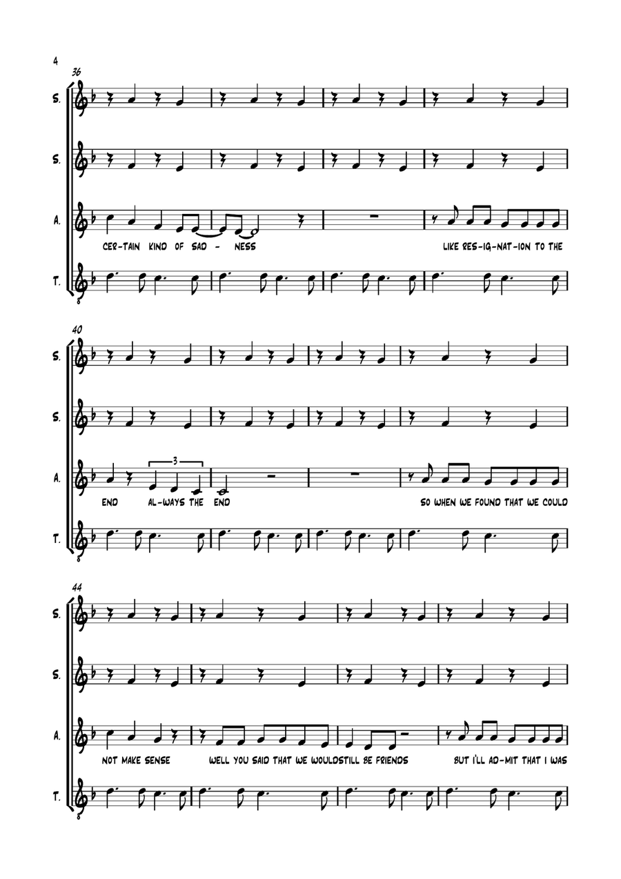 Somebody That I Used To Know SSAA scores gallery preview page 5