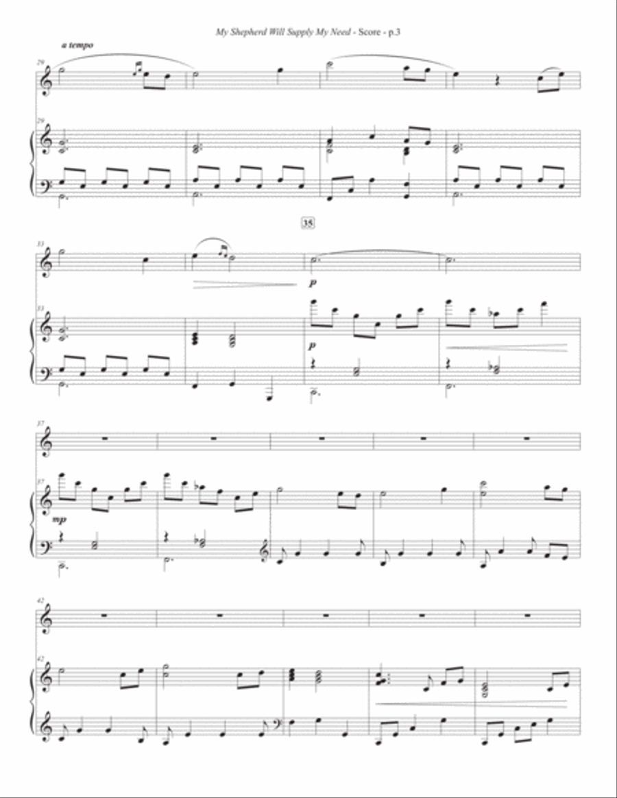 My Shepherd Will Supply My Need (Flute) Flute Solo scores gallery preview page 4