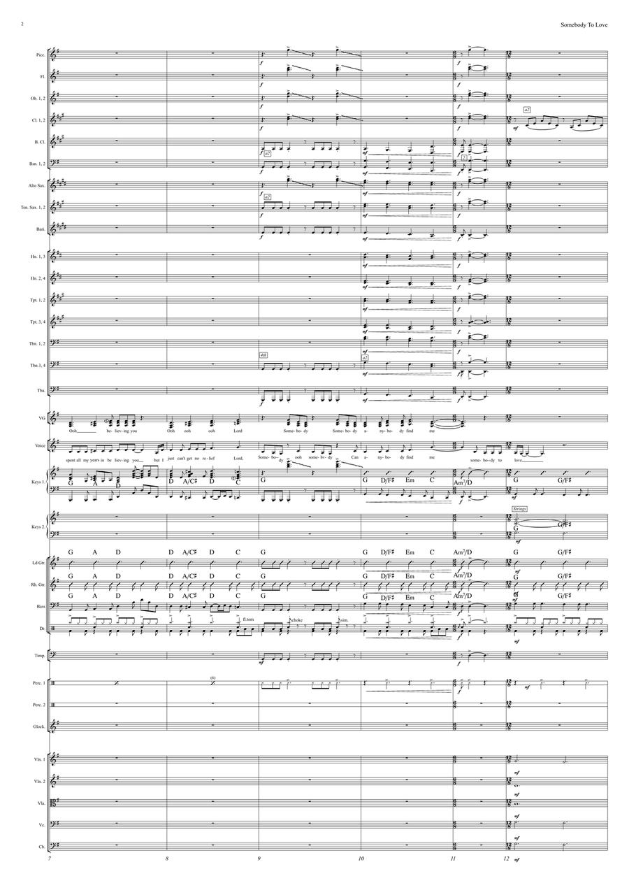 Somebody To Love Full Orchestra scores gallery preview page 2