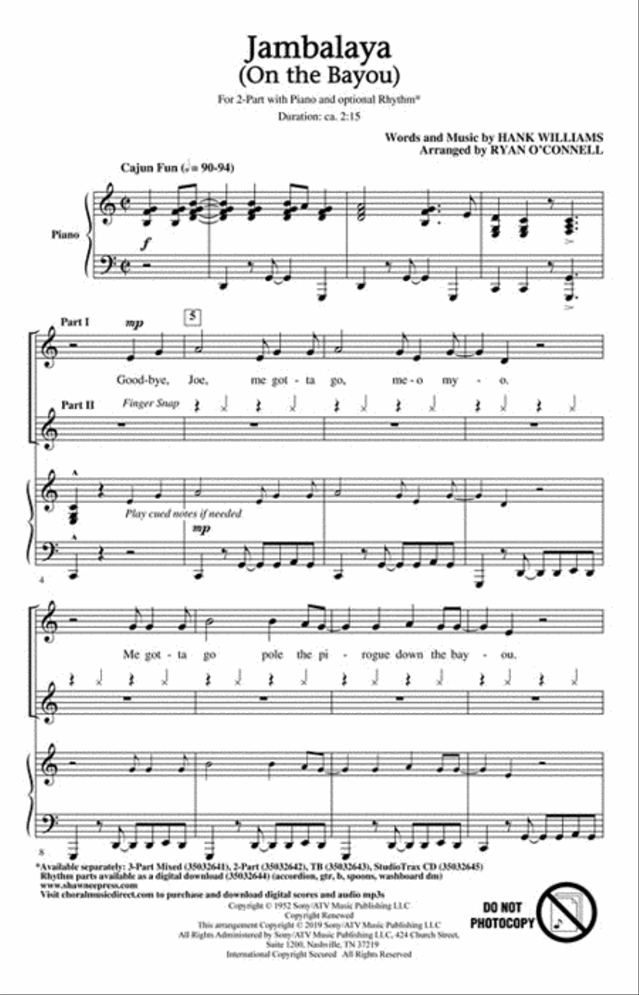 Jambalaya (On the Bayou) 2-Part scores gallery preview page 2