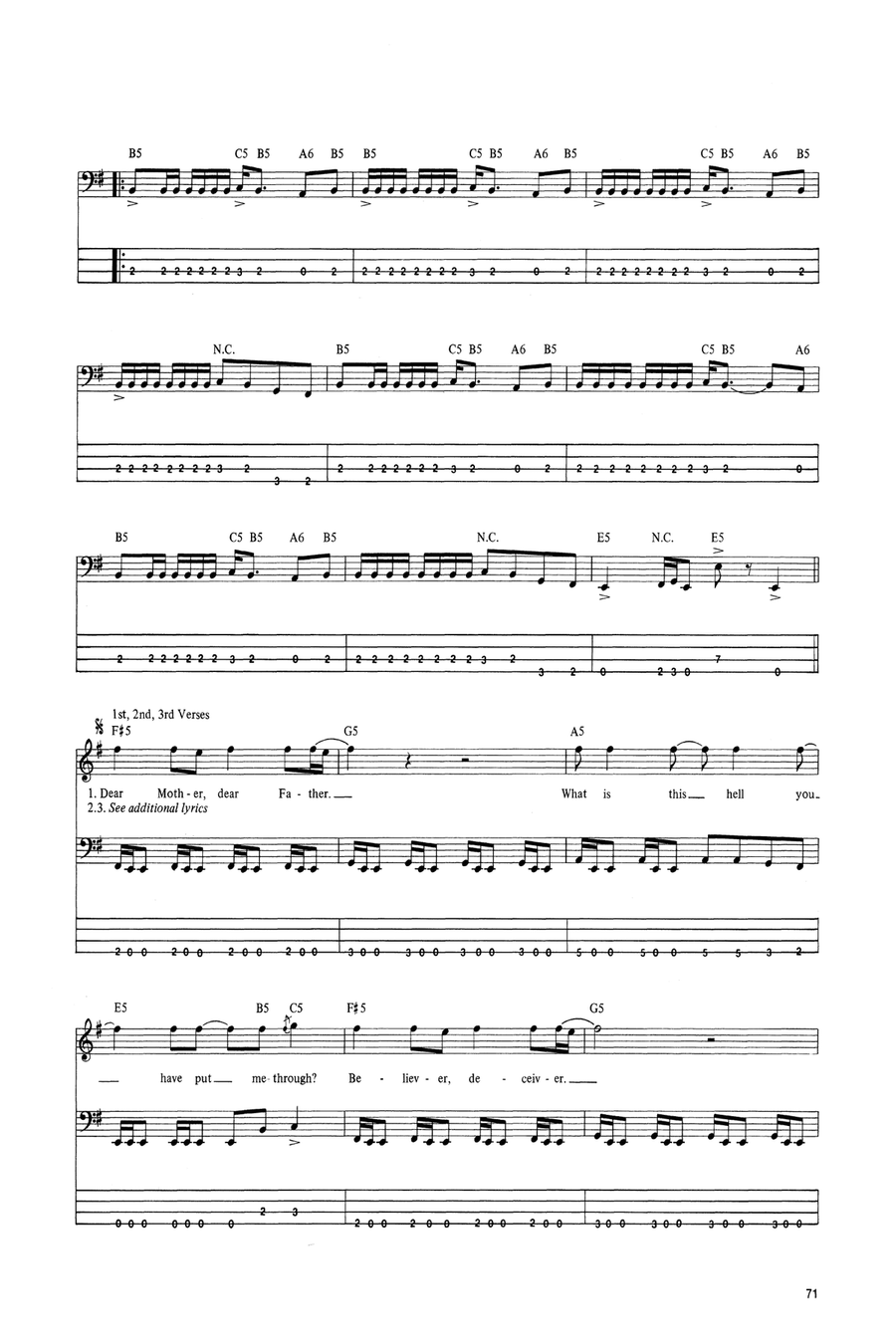 Dyers Eve by Metallica - Guitar Tablature - Digital Sheet Music Sheet Music