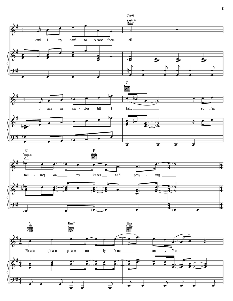 Please Only You Please Only You Piano, Vocal, Guitar scores gallery preview page 3