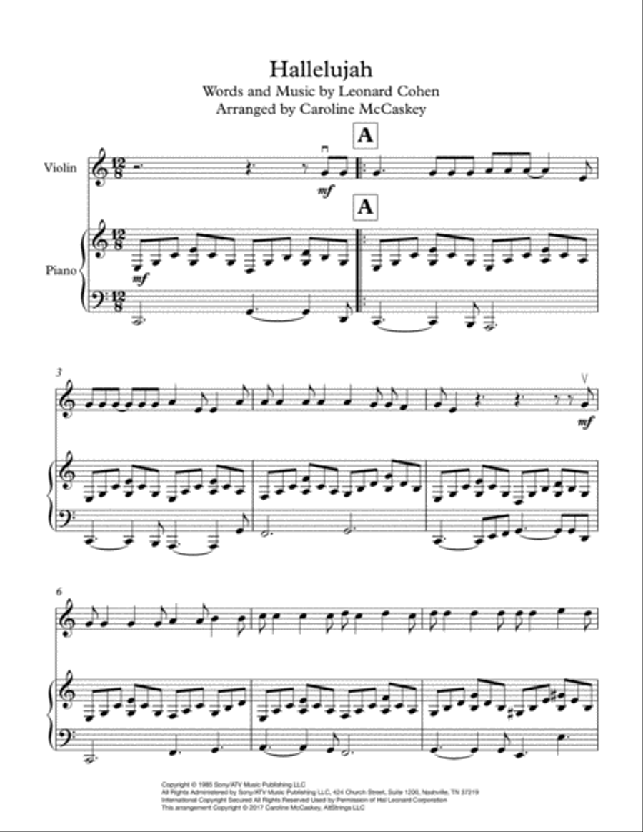 Hallelujah Hallelujah Violin Solo scores gallery preview page 2