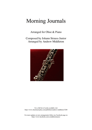 Book cover for Morning Journals arranged for Oboe & Piano
