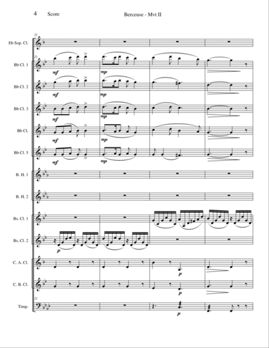 Berceuse from Caucasian Sketches Suite No. 2 Woodwind Ensemble scores gallery preview page 4