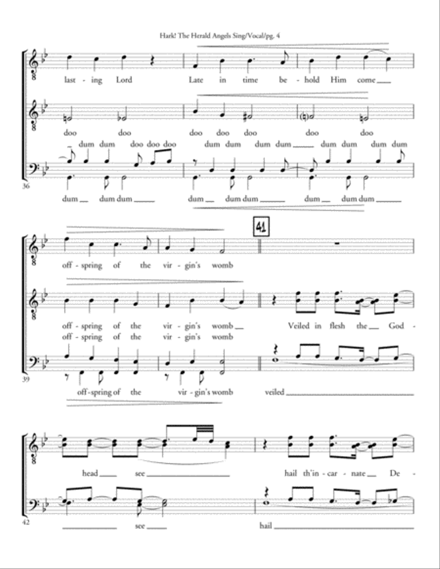 Hark! The Herald Angels Sing - TTBB acappella TTBB scores gallery preview page 4