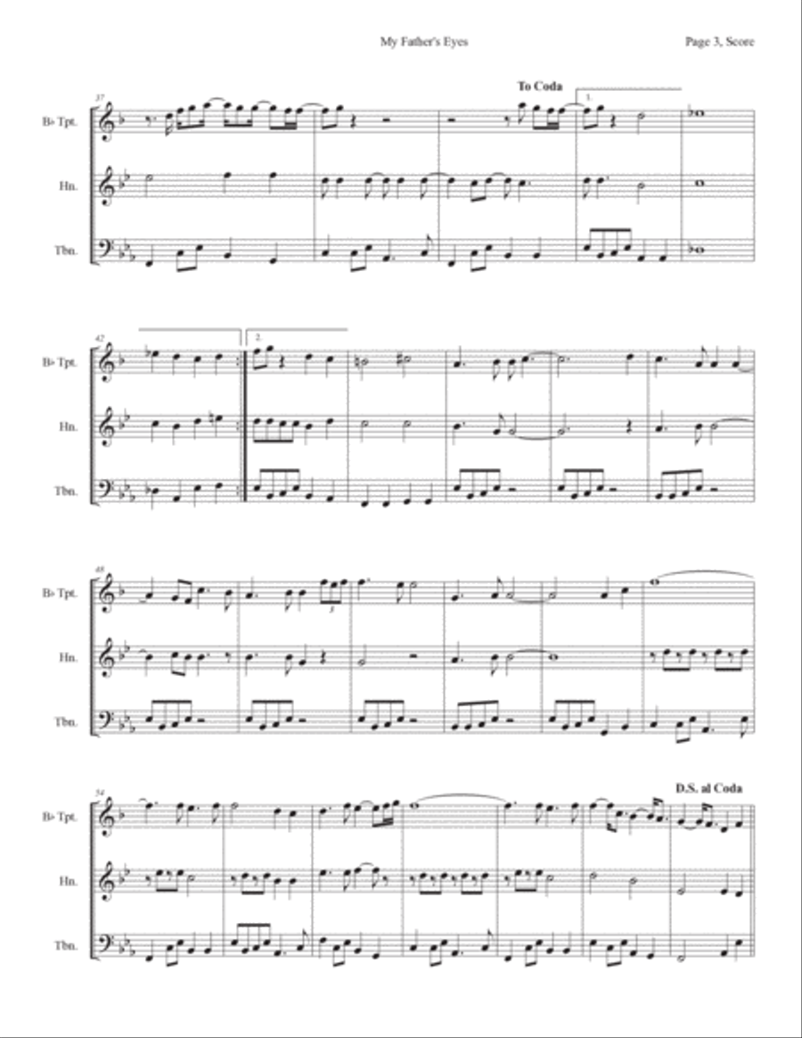 My Father's Eyes My Father's Eyes Horn scores gallery preview page 3