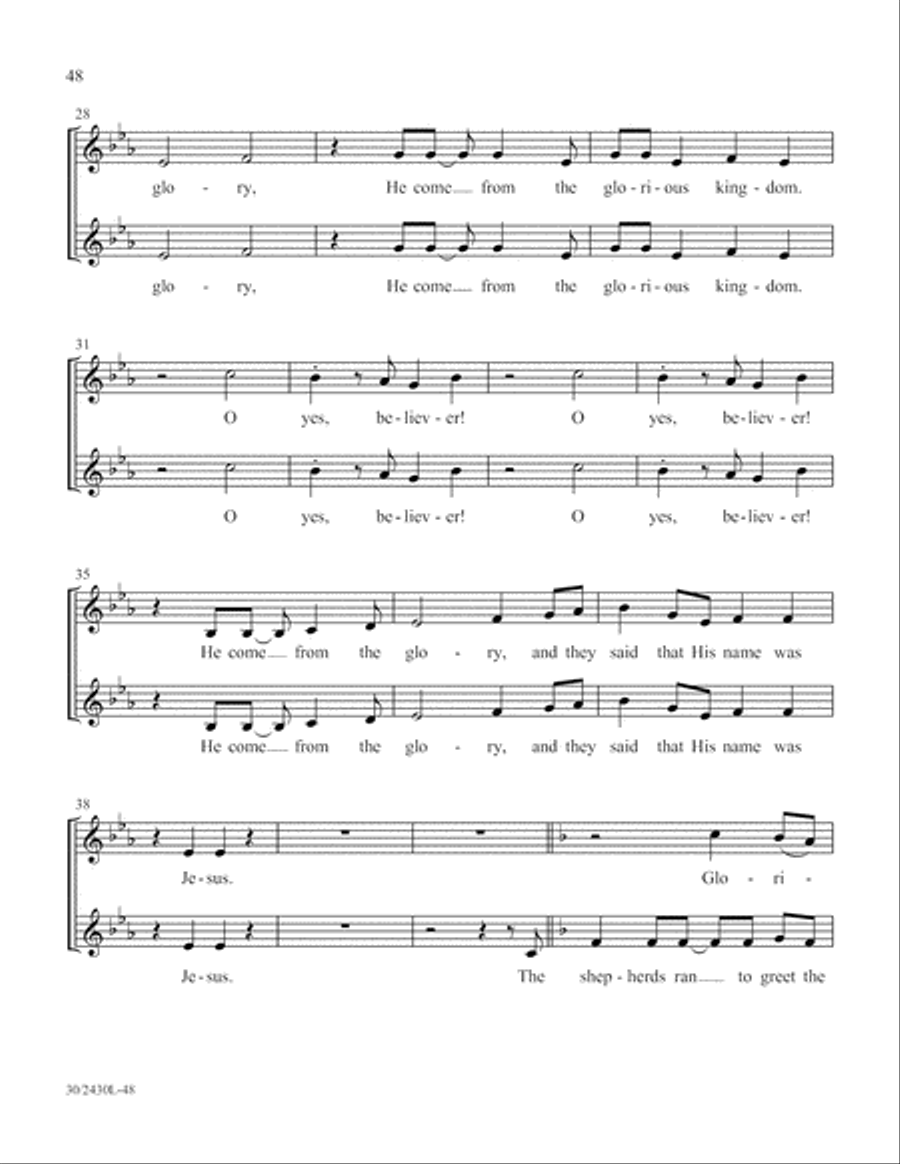 Simply Spirituals Unison Choir scores gallery preview page 49
