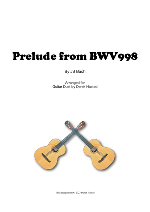Prelude from Bach BWV998 for 2 guitars