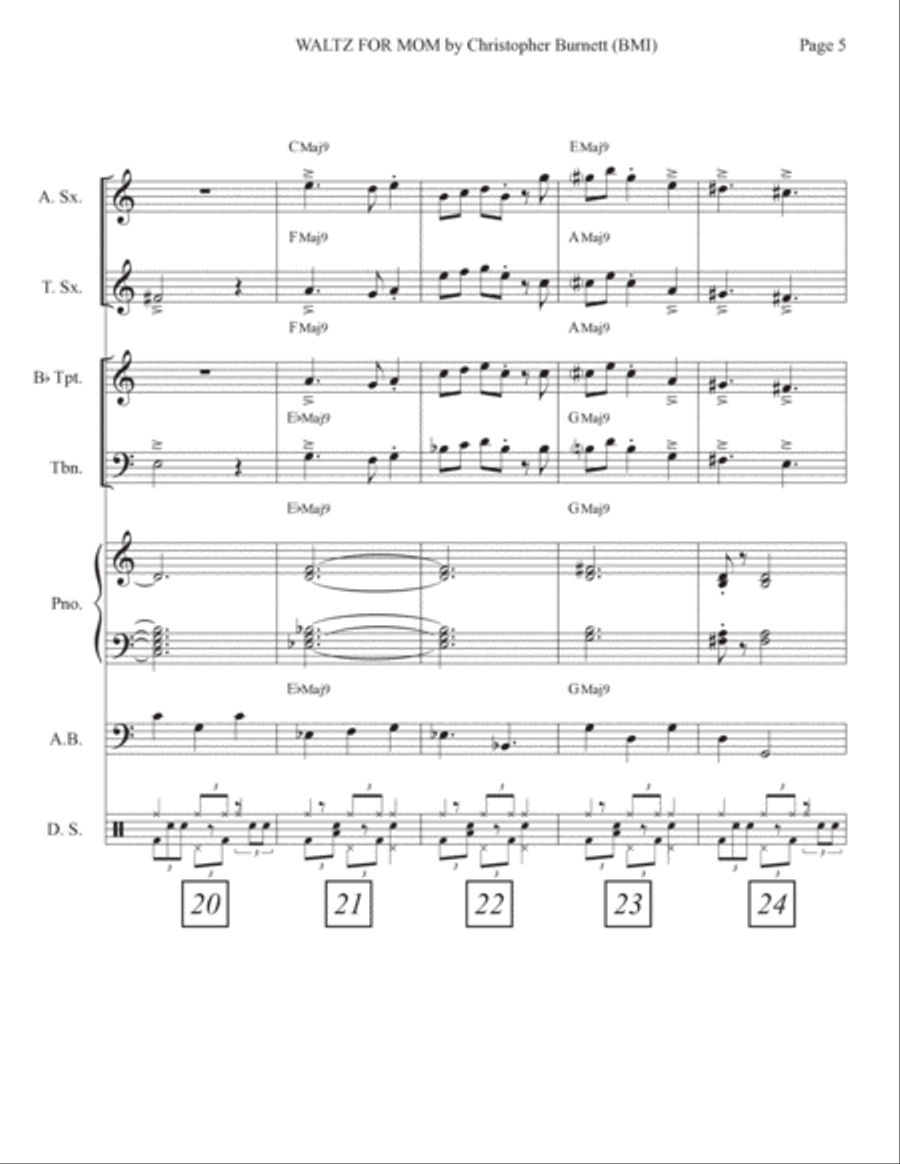 Waltz For Mom Jazz Ensemble scores gallery preview page 6