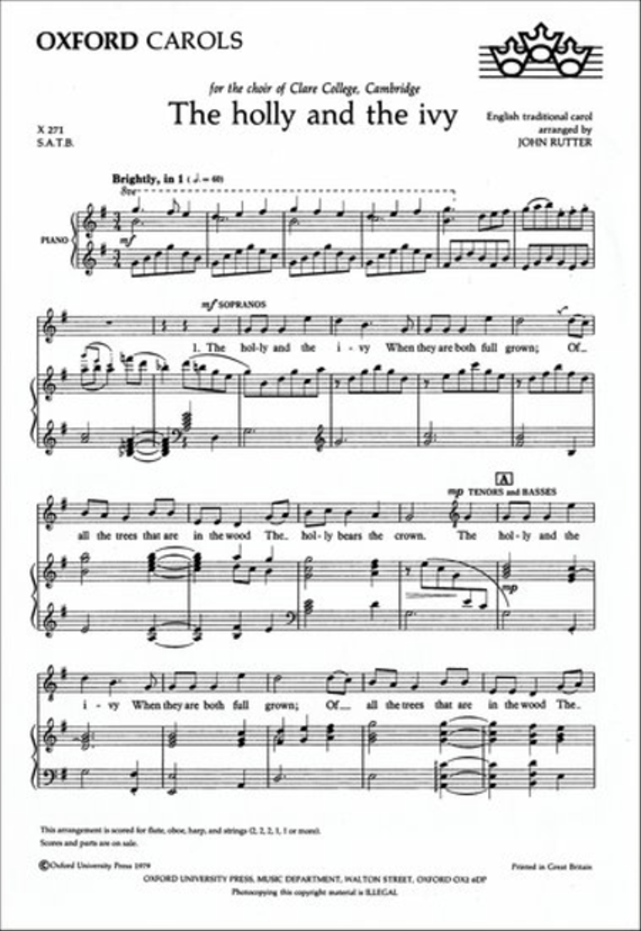 The holly and the ivy The holly and the ivy 4-Part scores gallery preview page 1