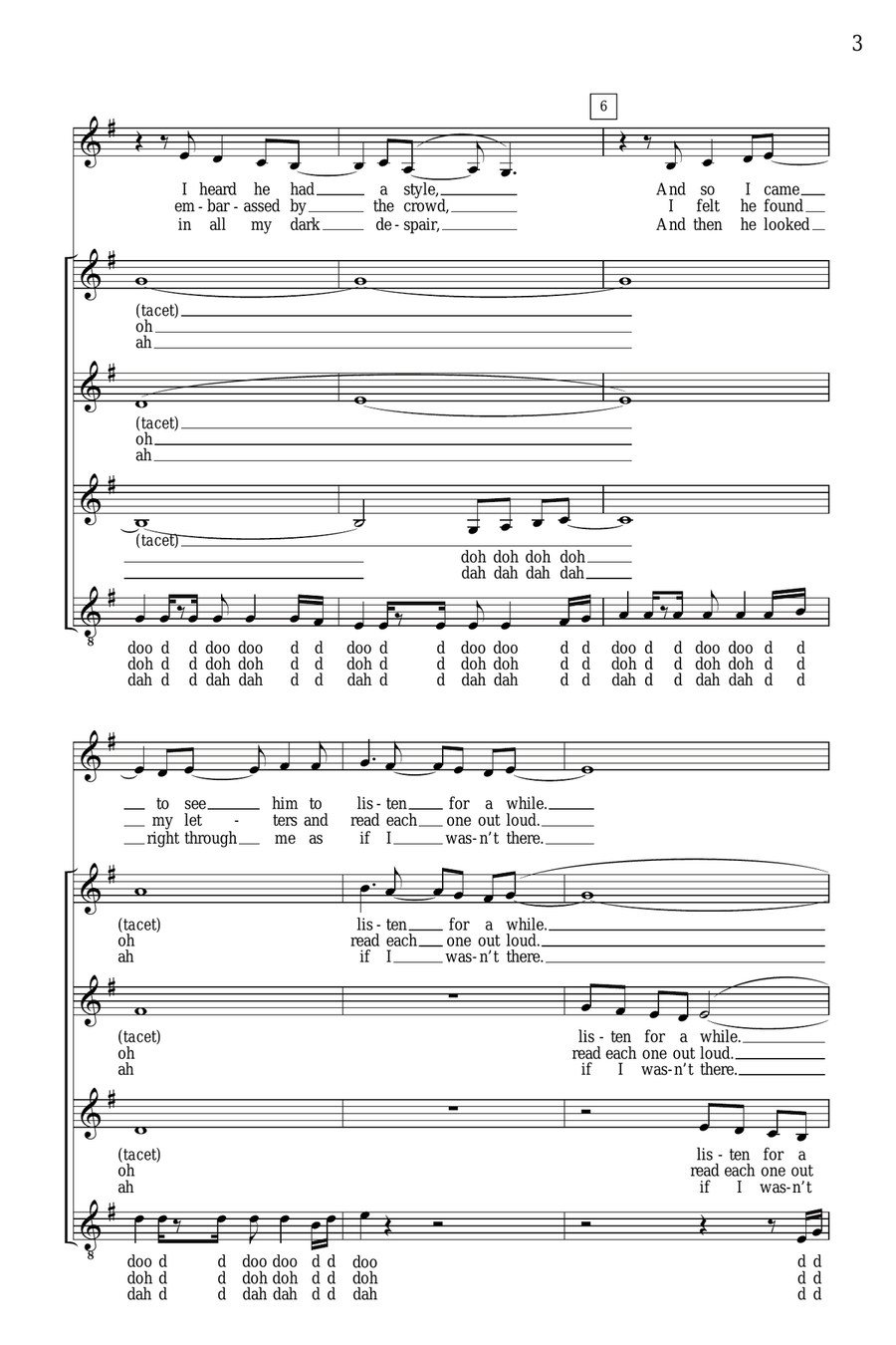 Killing Me Softly With His Song (arr. Deke Sharon) SSA scores gallery preview page 2