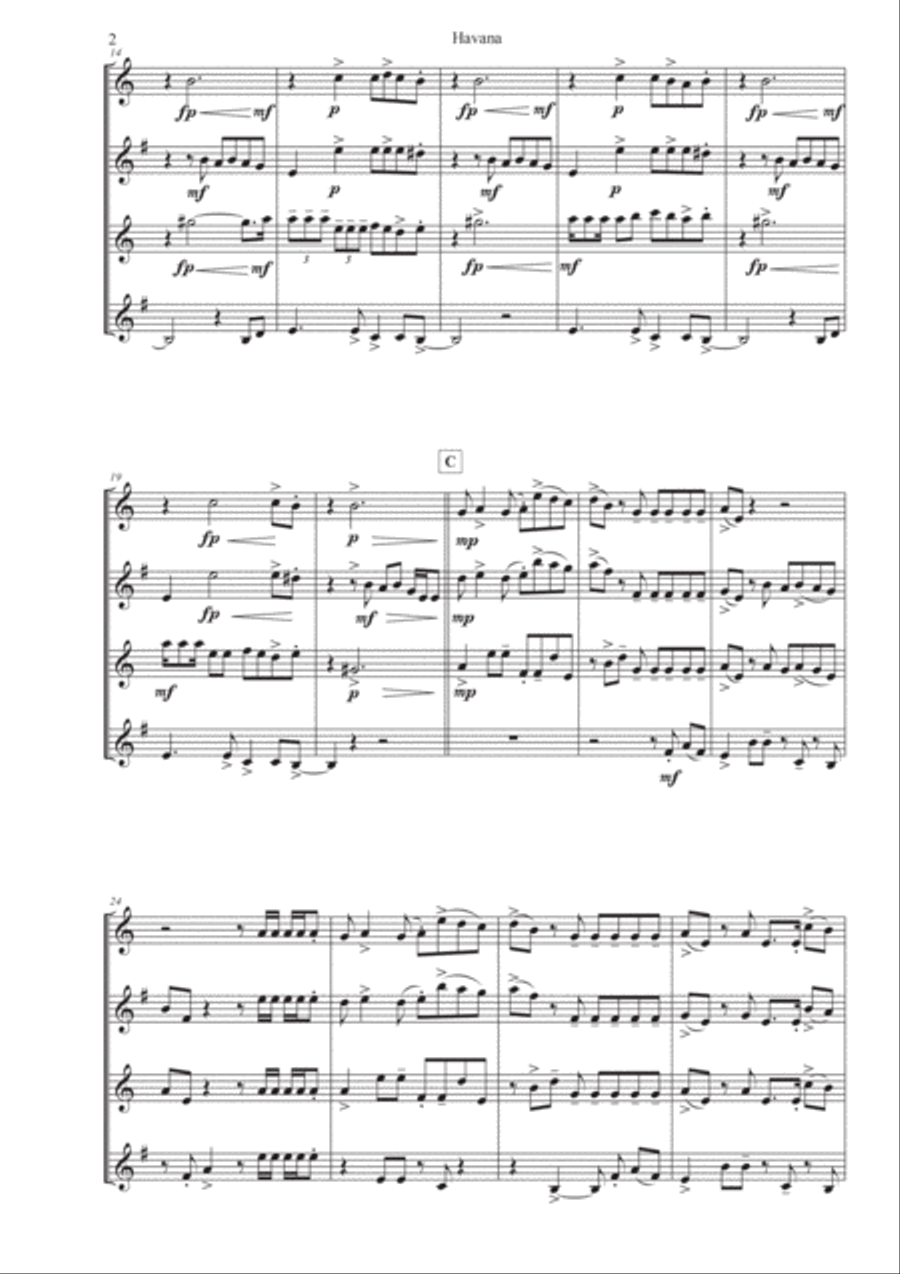 Havana Saxophone Quartet scores gallery preview page 3