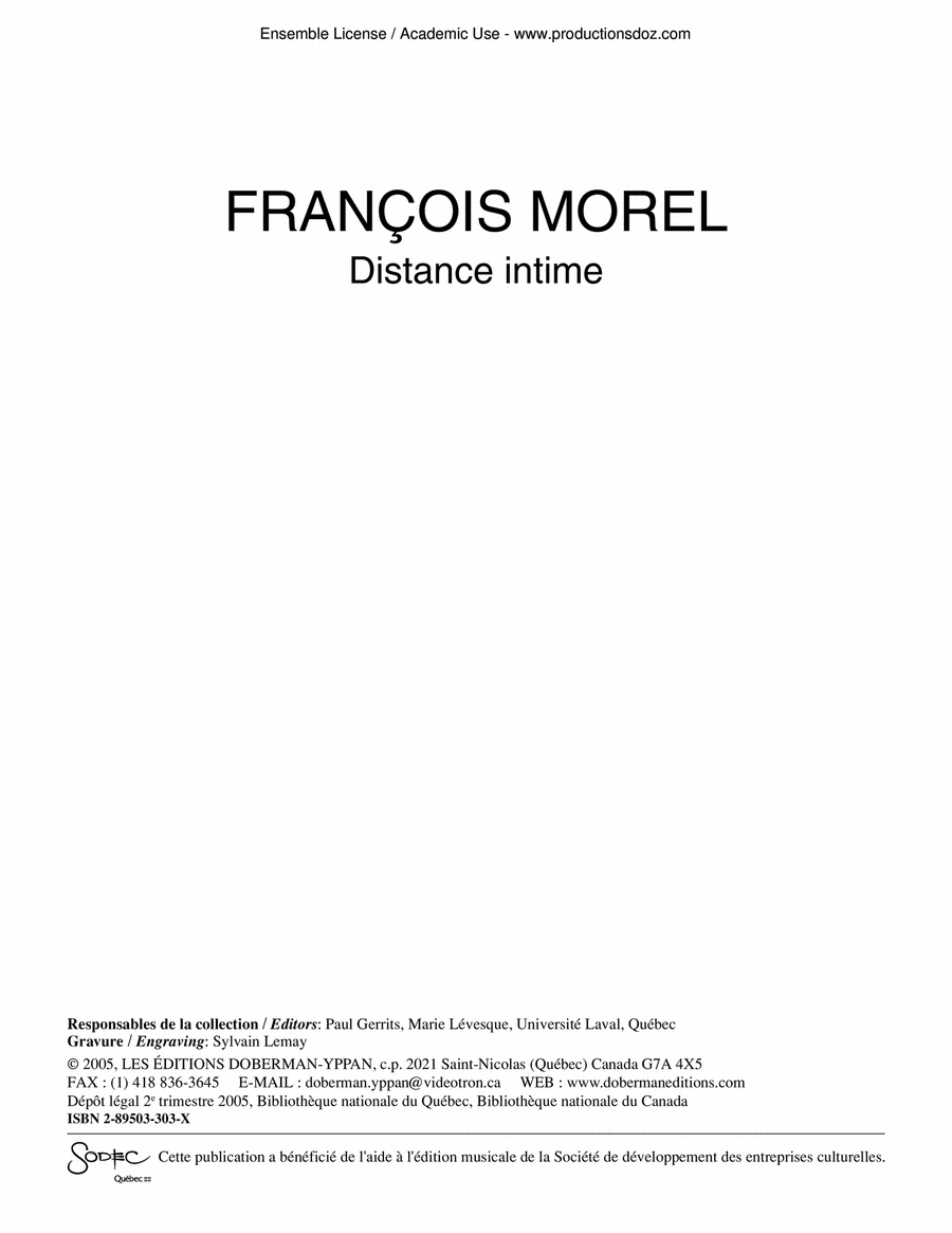 Distance intime Flute Solo scores gallery preview page 1