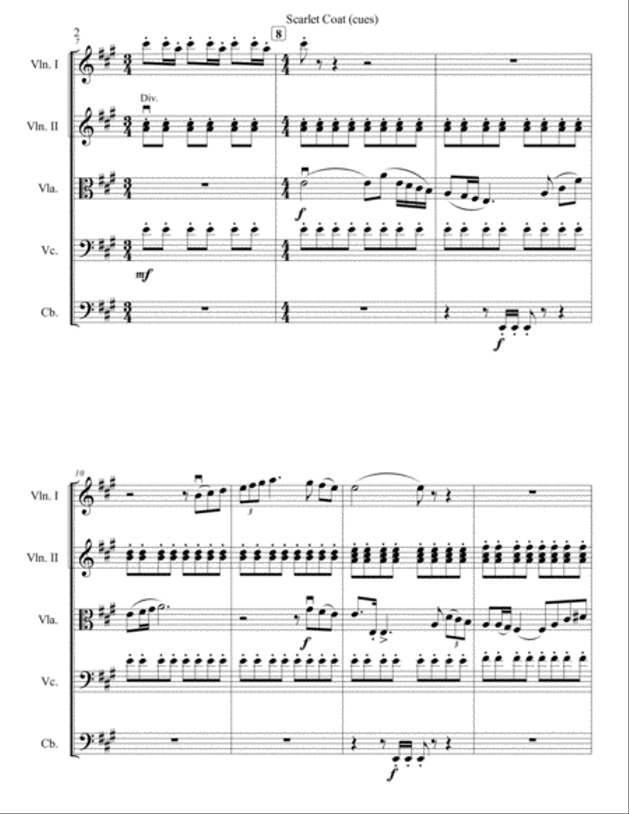 Scarlet Coat (cues) String Orchestra scores gallery preview page 3