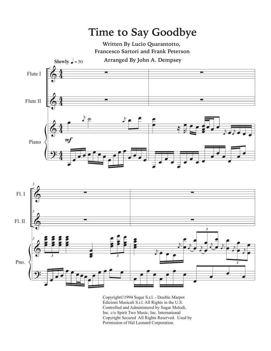 Time To Say Goodbye Woodwind Duet scores gallery preview page 5