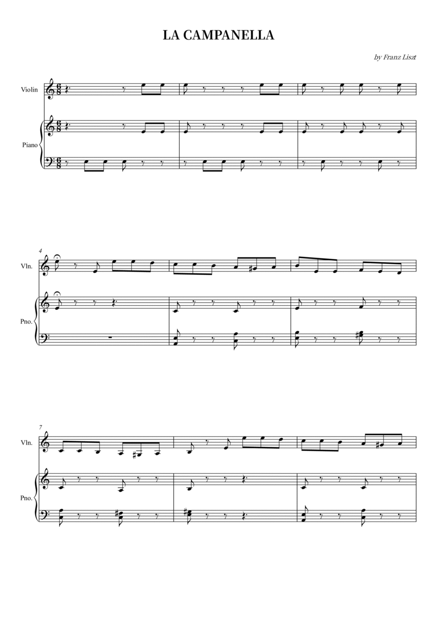 LA CAMPANELLA Violin Solo scores gallery preview page 1