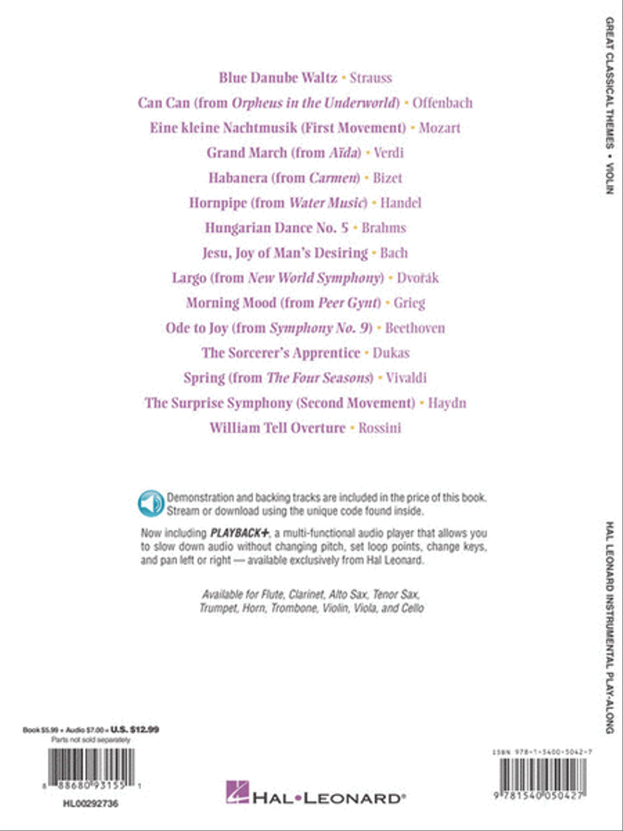 Great Classical Themes Violin Solo scores gallery preview page 5