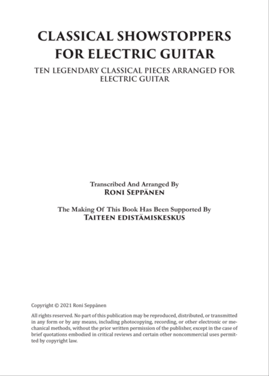Classical Showstoppers for Electric Guitar