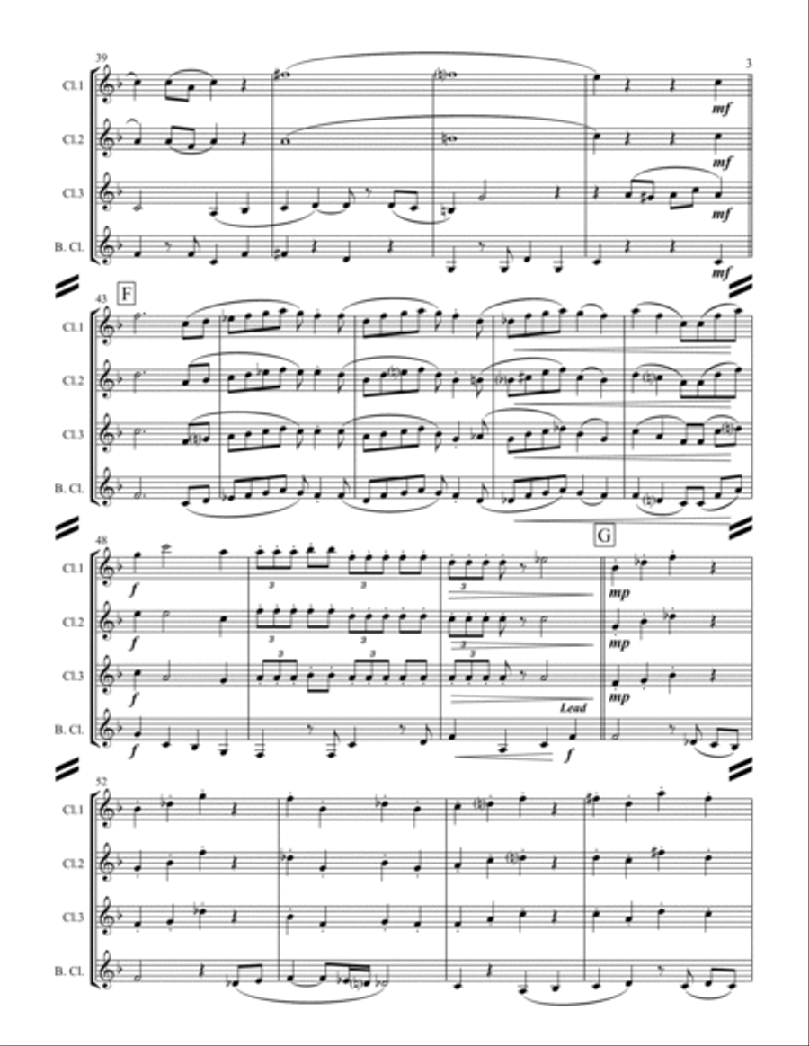 Tonight You Belong to Me (for Clarinet Quartet) Clarinet Quartet scores gallery preview page 4