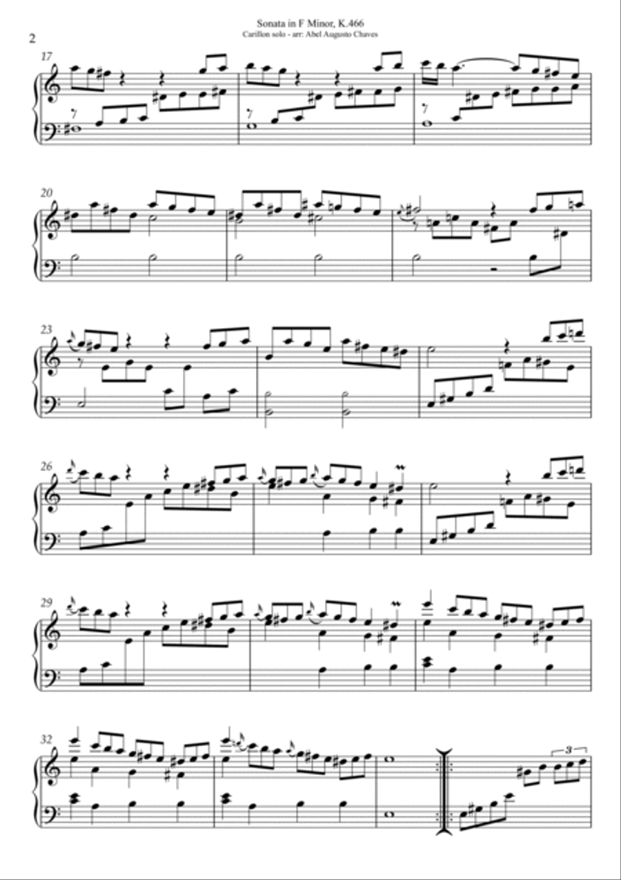 Sonata in F Minor, K.466 Piano scores gallery preview page 2
