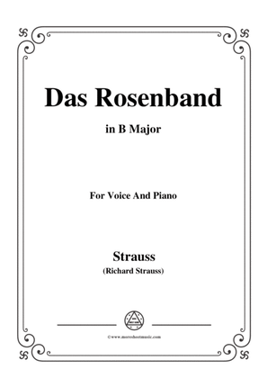 Book cover for Richard Strauss-Das Rosenband in B Major,for Voice and Piano