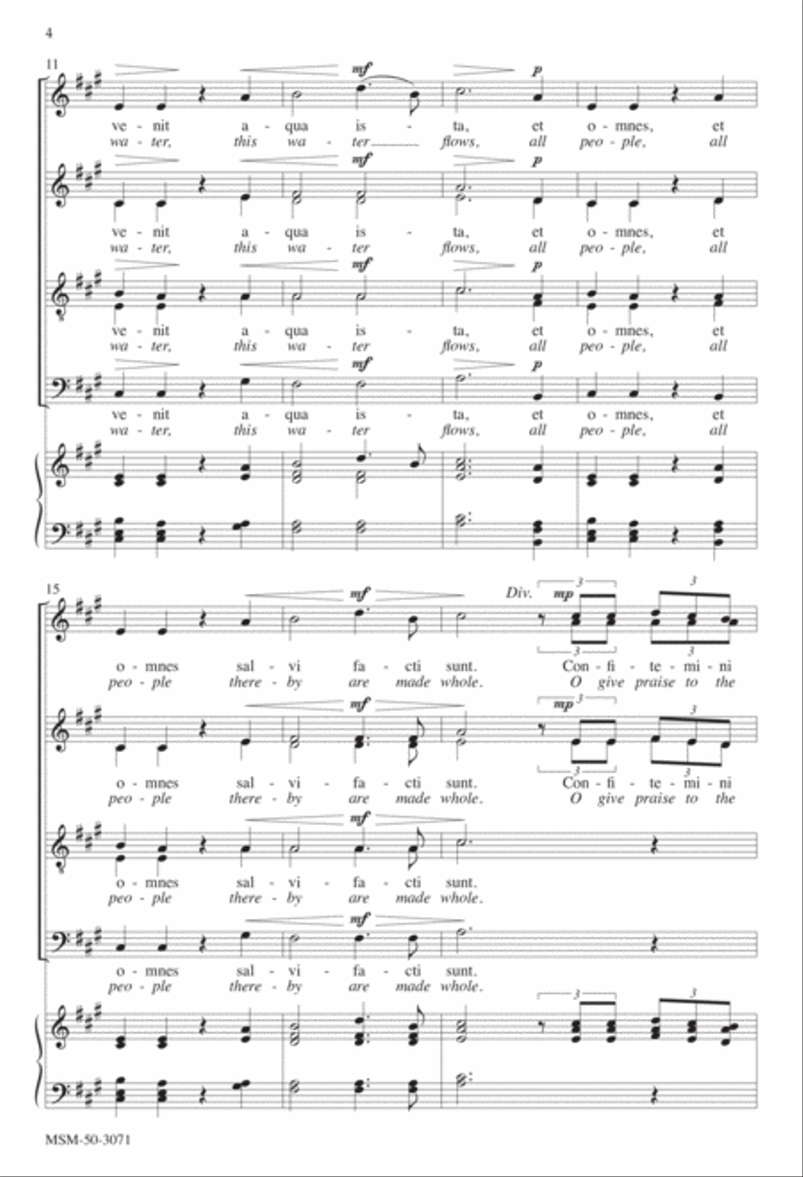 Vidi aquam (I Saw Water) Divisi scores gallery preview page 4