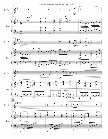 O Little Town of Bethlehem - Advanced Trumpet and Piano image number null