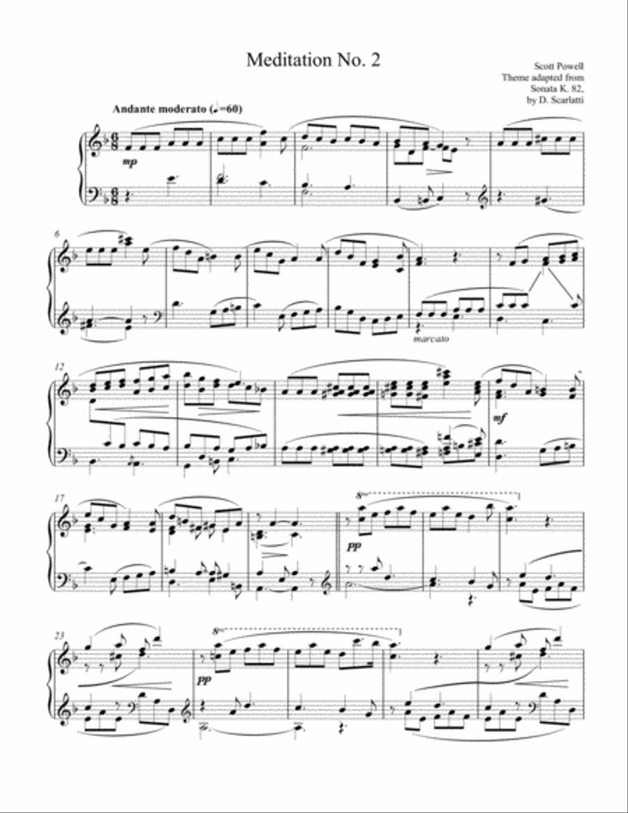 Meditation No. 2 Meditation No. 2 Piano Solo scores gallery preview page 1