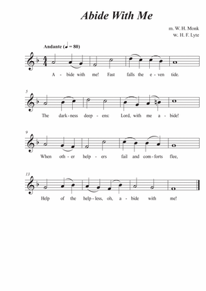 Abide With Me - Easy Piano