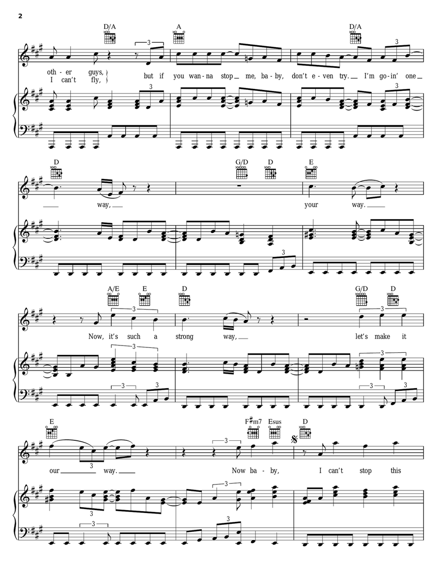 Can't Stop This Thing We Started Piano, Vocal, Guitar scores gallery preview page 2