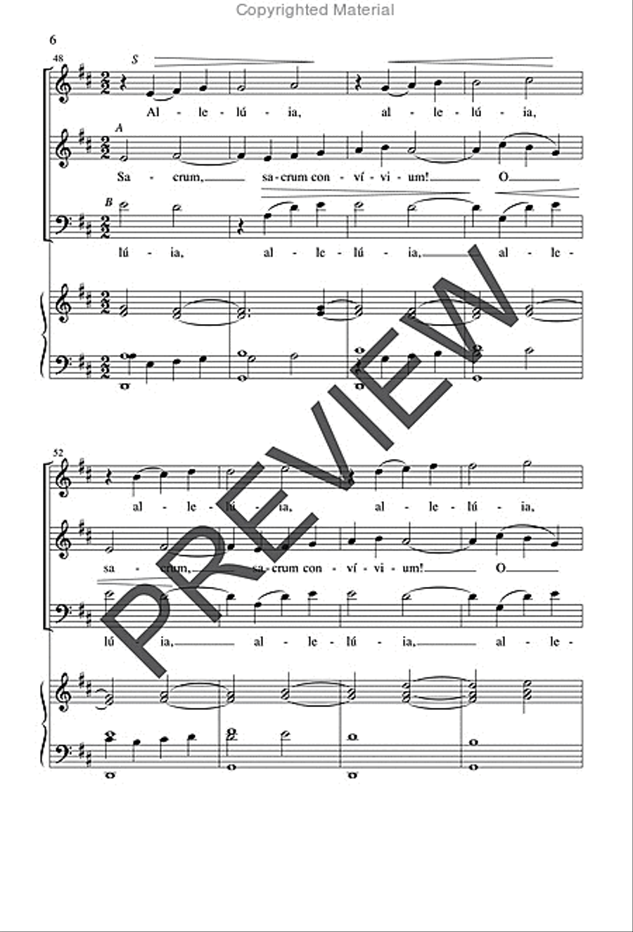 O Sacrum Convivium 3-Part scores gallery preview page 6