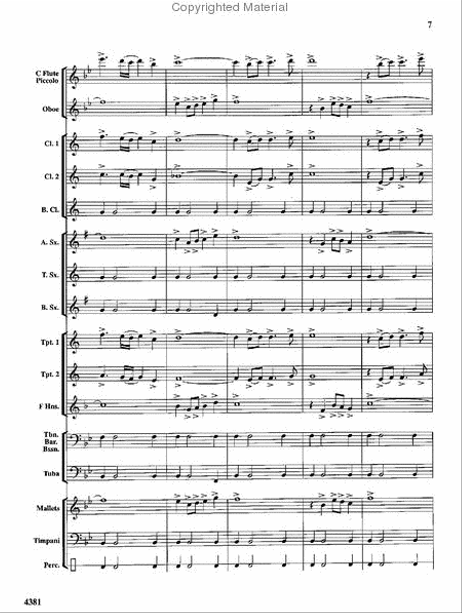 A Hymn of Peace Concert Band scores gallery preview page 6
