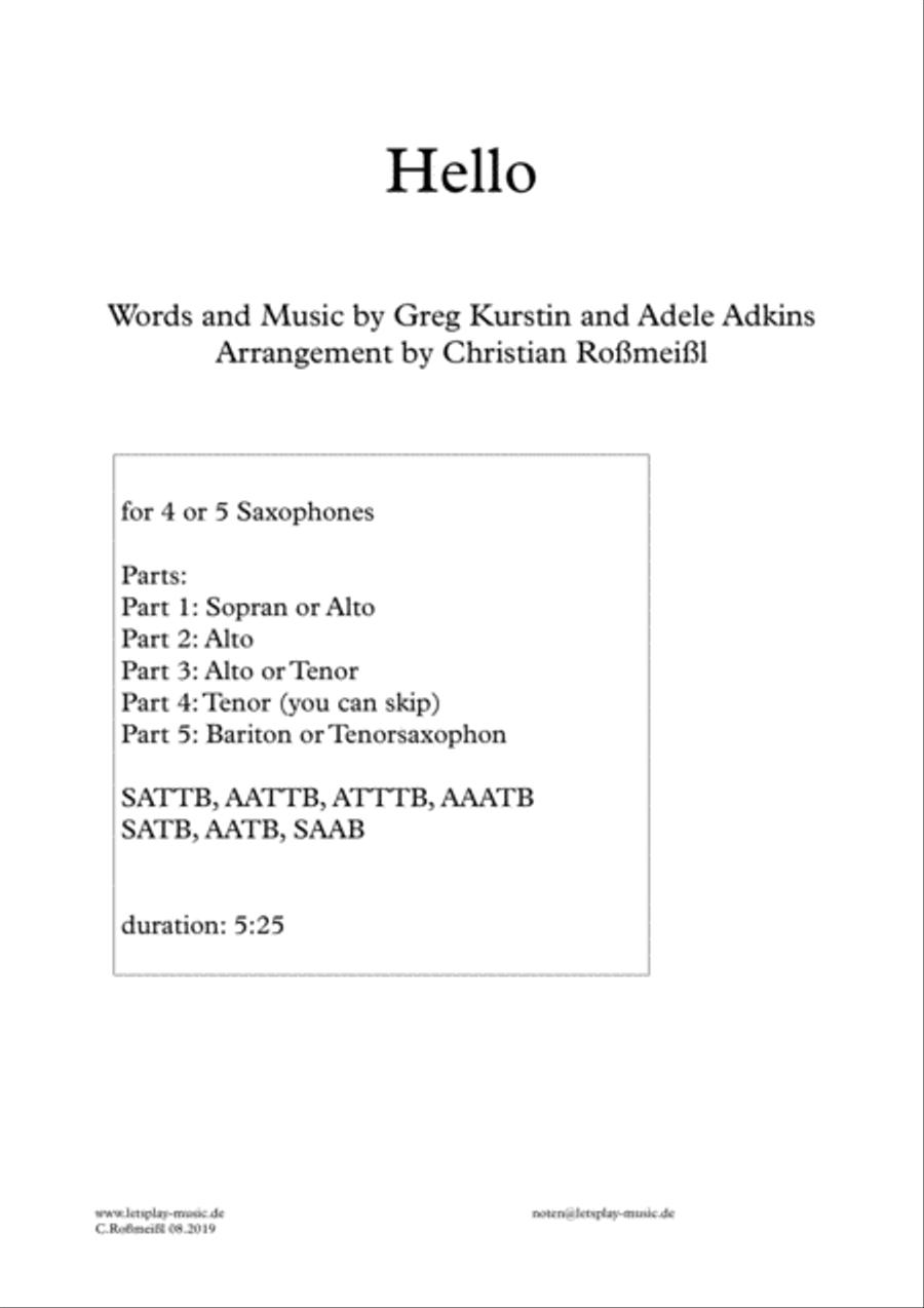 Hello Woodwind Quintet scores gallery preview page 1