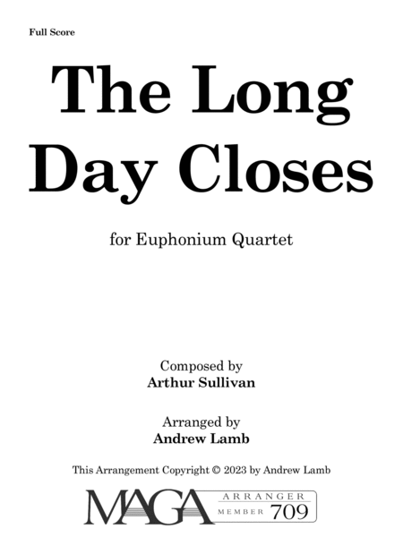 The Long Day Closes (arr. for Brass Quartet - High and Low) image number null