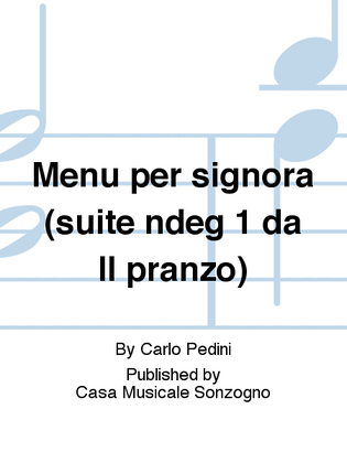 Book cover for Menu per signora (suite n° 1 da Il pranzo)